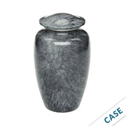 SOULURNS Grey Marble Cremation Urns for Human Ashes Adult Set of 4 – 220 Cu.In Large Natural Stone Style Memorial Funeral Urn with Secure Threaded Lid